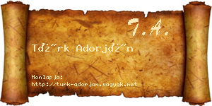 Türk Adorján névjegykártya